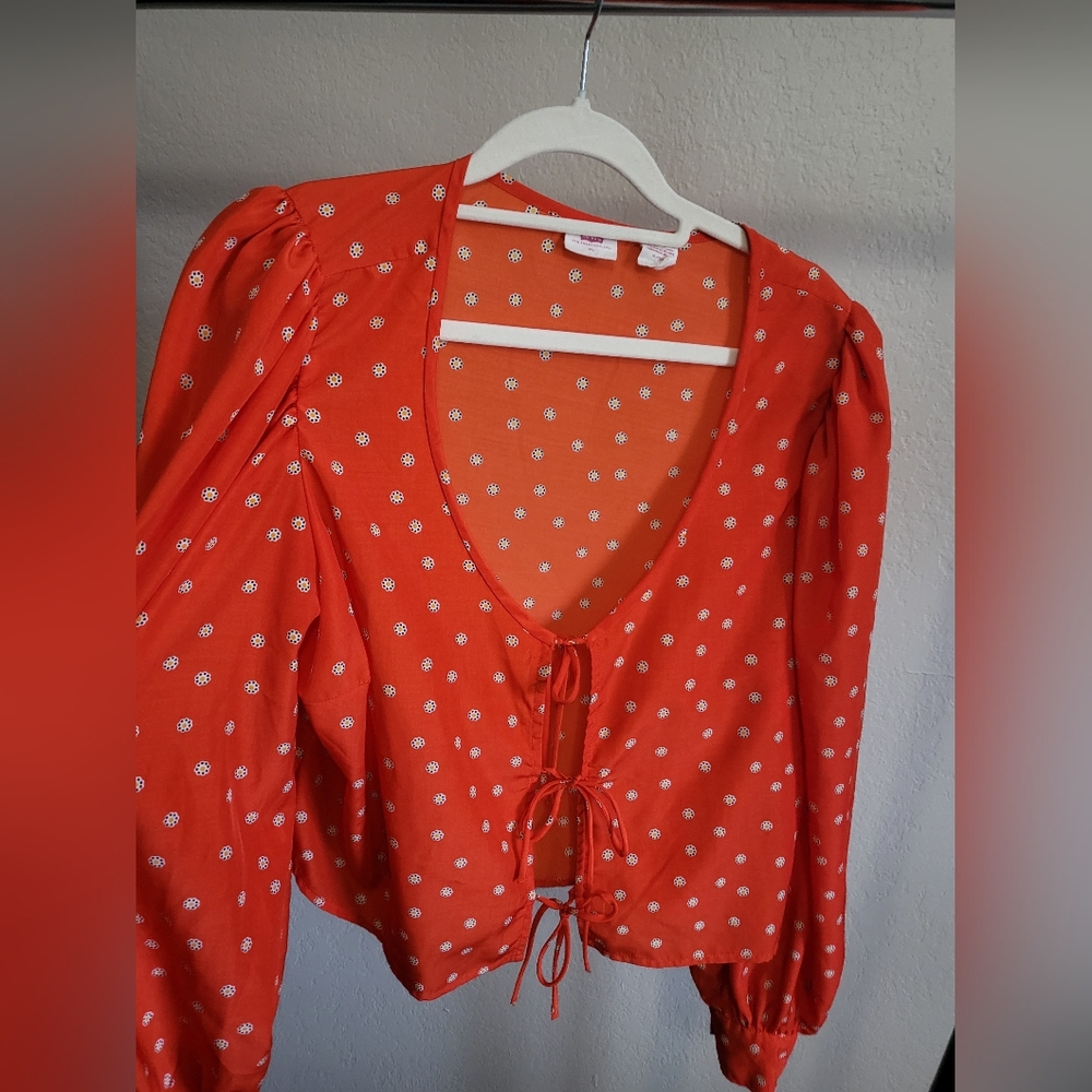 Levi's Orange with Daisy Flowers Blouse